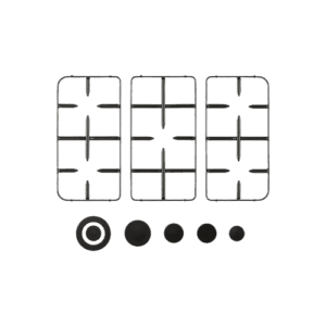 Kit 3 griglie e 5 coprispartifiamma - GLEM GAS