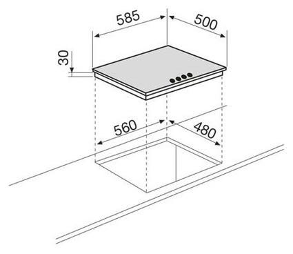 Piano Cottura GLEM Gas GT64BK - 4 Fornelli - Da Incasso 60cm - Nero - immagine 4
